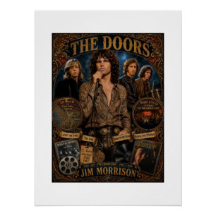Affiche vintage du groupe de rock The Doors Jim Mo