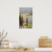 Affiche vintage du Lac d'Annecy en France  (Cuisine)