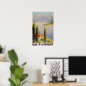 Affiche vintage du Lac d'Annecy en France  (Bureau à domicile)