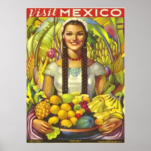 Affiche vintage du Mexique (Devant)