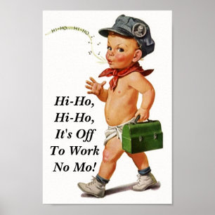 Affiche vintage du parti de retraite "hi ho" whist