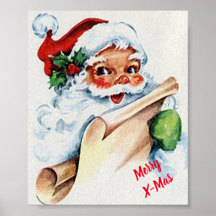 Affiche vintage du père noël