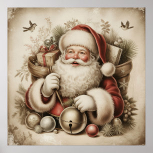 Affiche vintage du Père Noël