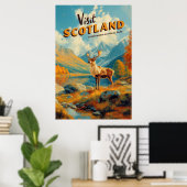 Affiche vintage Écosse Cairngorms Renne (Bureau à domicile)