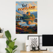 Affiche Vintage Ecosse Château d'Eilean Donan (Bureau à domicile)