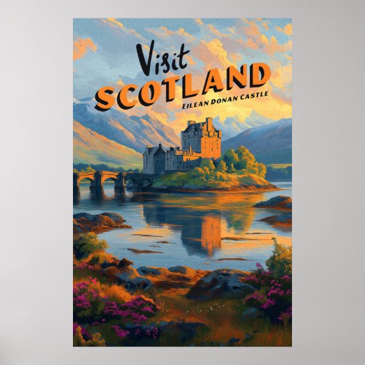 Affiche Vintage Ecosse Château d'Eilean Donan (Devant)