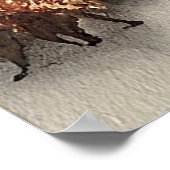 affiche vintage enneigée du village (Coin)