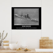 Affiche vintage HMS Hood 1924 (Cuisine)