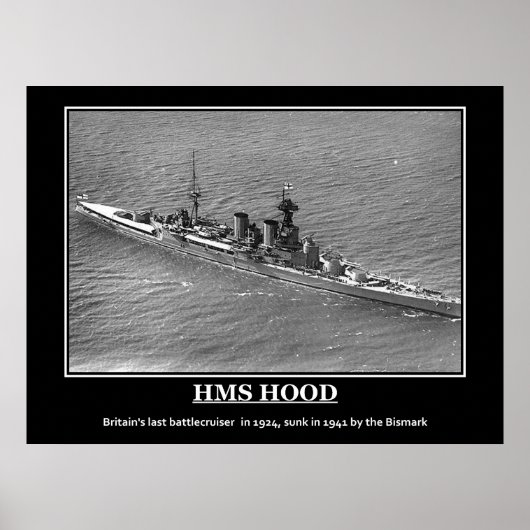 Affiche vintage HMS Hood 1924 (Devant)
