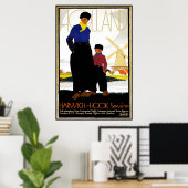 Affiche vintage Hollande Moulin à vent (Bureau à domicile)