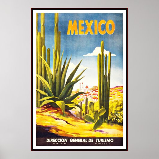 Affiche vintage imprimée Mexique grand format (Devant)