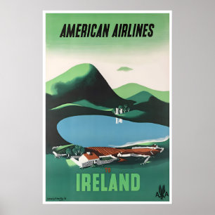 Affiche vintage Irlande Art de voyage irlandais Mu