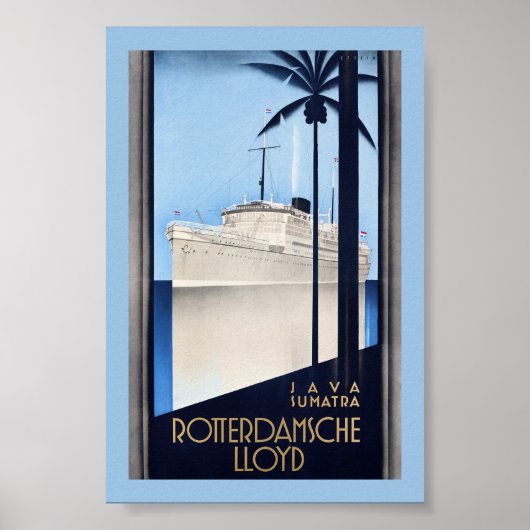 Affiche vintage Java Sumatra Rotterdamsche Lloyd (Devant)