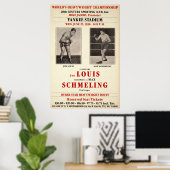 Affiche vintage Joe Lewis vs Max Schmeling (Bureau à domicile)