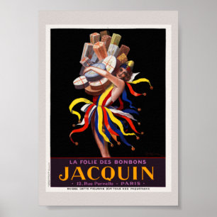 Affiche Vintage La Folie des Bonbons Jacquin 1924