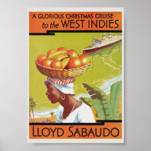 Affiche vintage Lloyd Sabaudo des Antilles 1931