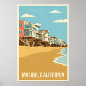 Affiche Vintage Malibu California (Devant)