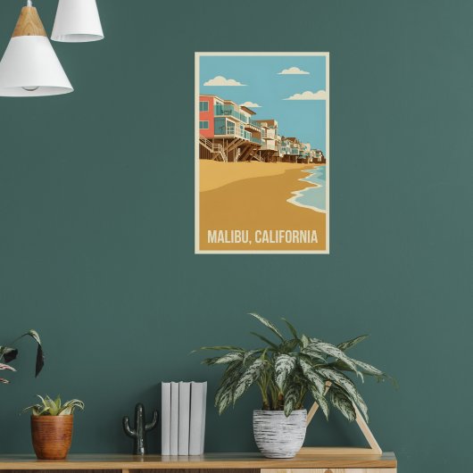 Affiche Vintage Malibu California (Salon 1)