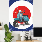 Affiche vintage moto Mod (Bureau à domicile)