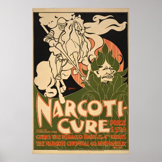Affiche vintage - Narcoti Cure - Arrêtez de fumer (Devant)