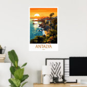 Affiche vintage nationale du parc de ski d'Antalya (Bureau à domicile)
