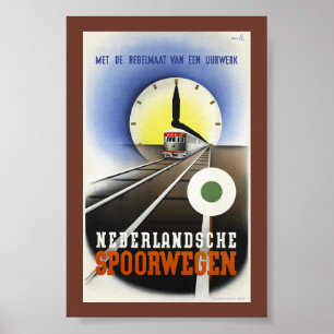 Affiche Vintage Nederlandsche Spoorwegen 1939