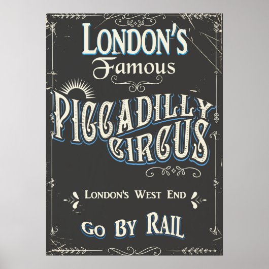 Affiche vintage Piccadilly Circus Londres (Devant)
