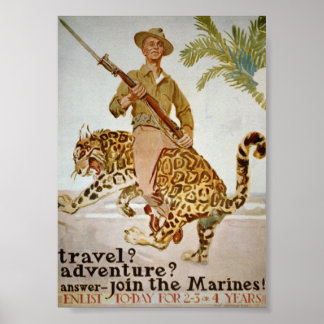 Affiche vintage rejoignez les Marines