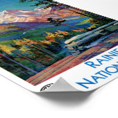 Affiche vintage restaurée du parc national Rainier (Coin)