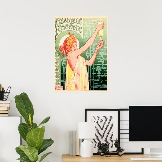 Affiche Vintage Rétro Absinthe Robette (Bureau à domicile)