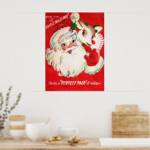 Affiche vintage rétro de Noël Père Noël Reindeer (Cuisine)