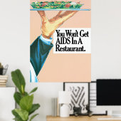 Affiche vintage rétro de sensibilisation à la sant (Bureau à domicile)