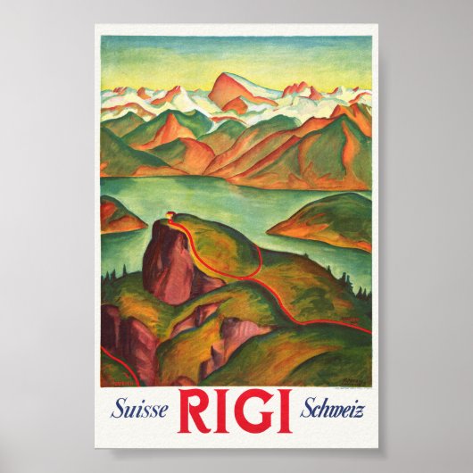 Affiche vintage Rigi Suisse 1933 (Devant)