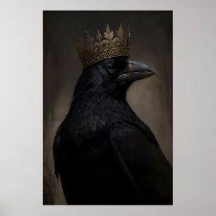 Affiche vintage Roi Corbeau Gothique, Impression d