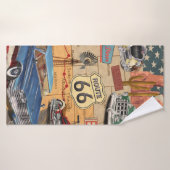 Affiche vintage Route 66. (Serviette de bain)