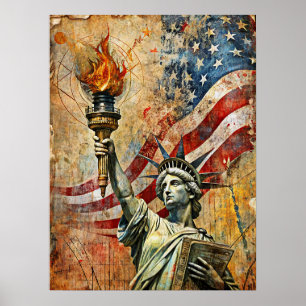 Affiche vintage Statue De La Liberté