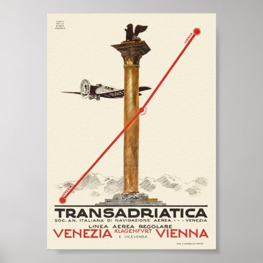 Affiche vintage Transadriatica Italie 1925 (Devant)