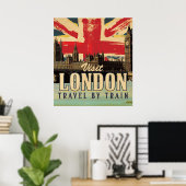 Affiche Vintage Visit Londres (Bureau à domicile)