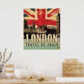 Affiche Vintage Visit Londres (Cuisine)
