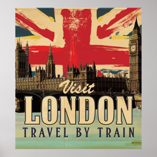Affiche Vintage Visit Londres (Devant)