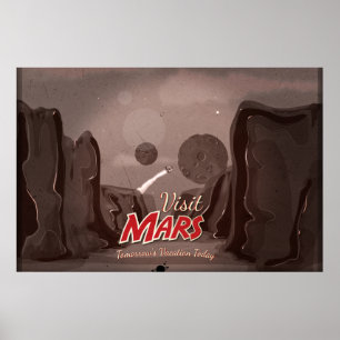 Affiche Vintage Visite de Mars
