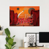 Affiche Vintage Visite de Mars (Bureau à domicile)