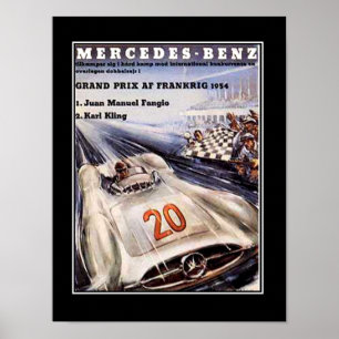 Affiche Vintage Voiture de Course 1950