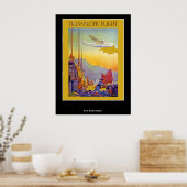 Affiche Vintage Vols Transpacifiques (Cuisine)
