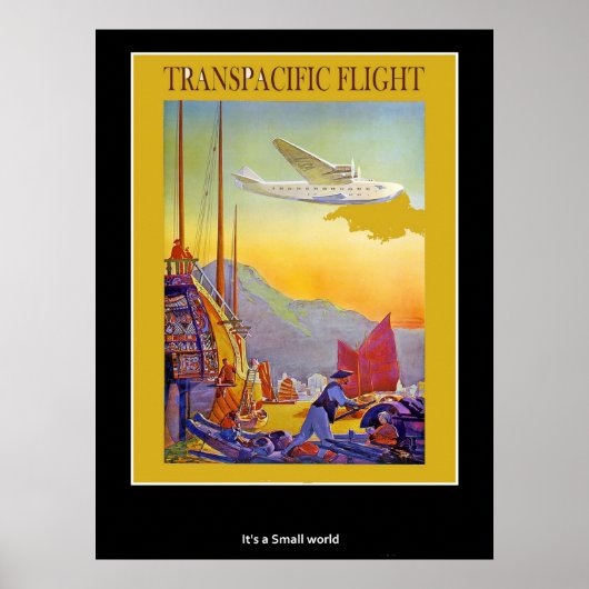 Affiche Vintage Vols Transpacifiques (Devant)