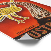 Affiche Vintage voyage australienne avec Emu (Coin)