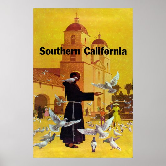 Affiche Vintage voyage, Californie du Sud (Devant)