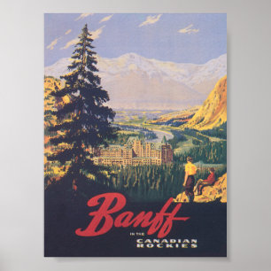 Affiche Vintage voyage de Banff Canada