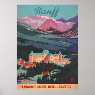Affiche Vintage voyage de Banff Canada