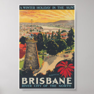 Affiche Vintage voyage de Brisbane Australie